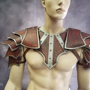 Leather Shoulder armor Leather Armor Mantle spaulder leather pauldron LARP armor cosplay armor viking armor celtic armor leather armour