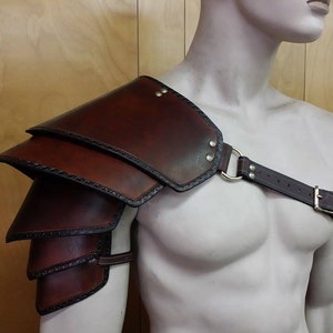 Leather Shoulder armor Leather Armor spaulder leather pauldron LARP armor cosplay armor viking armor celtic armor leather shoulder armour