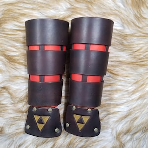 Ocarina of Time Gauntlets with Triforce Leather Armor Hylian Gauntlets Link Gauntlets Leather Gauntlets LARP armor Zelda cosplay armour