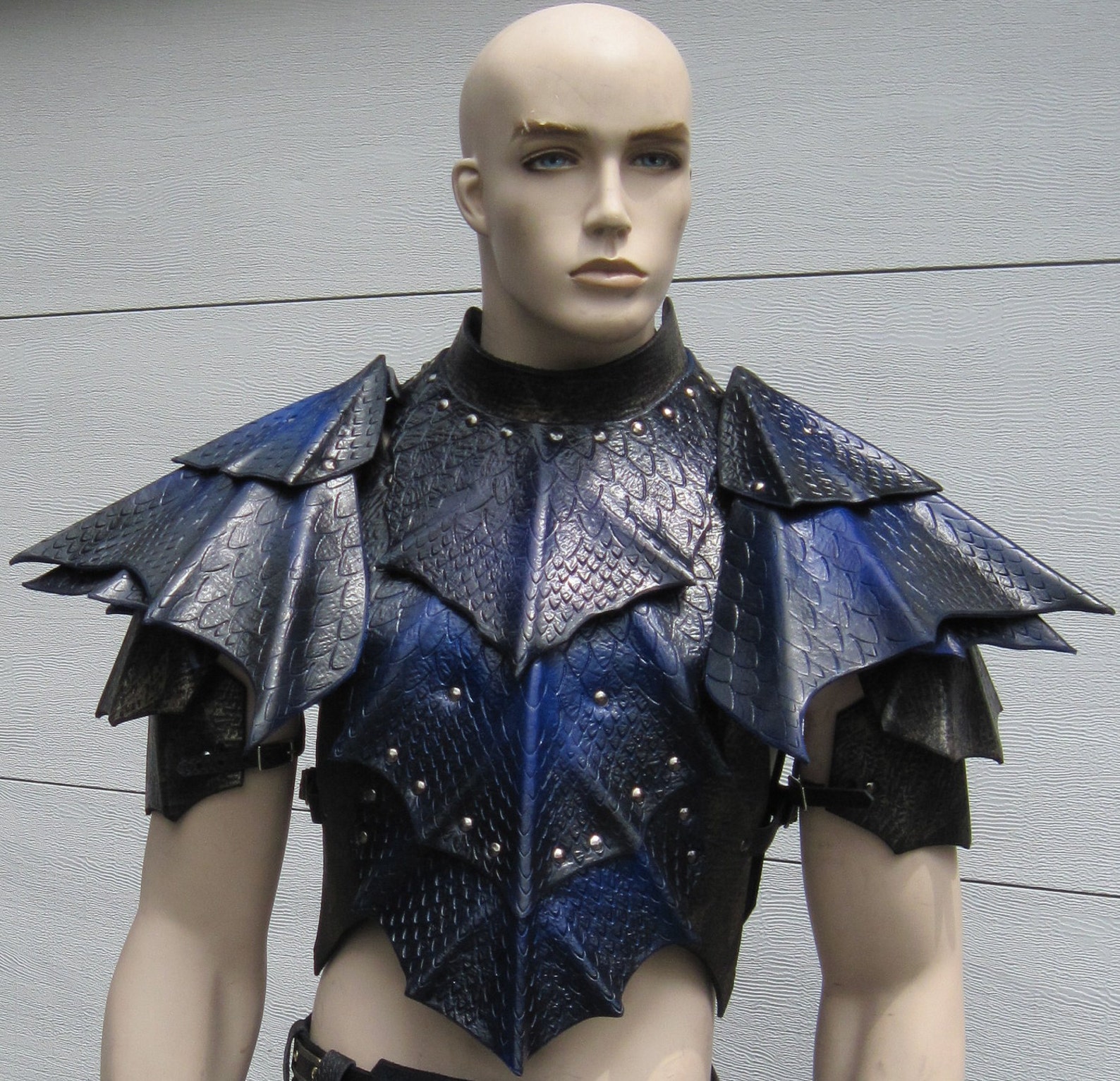 Leather Armor Dragon Scale Chest Back & Shoulders Etsy