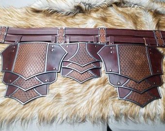 Leather Armor Scaled Belt & Tassets dragonscale armor dragon scale armor dragon armor LARP Cosplay viking armor