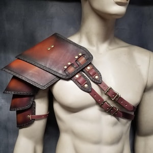 Leather Shoulder armor Leather Armor spaulder leather pauldron LARP armor cosplay armor viking armor celtic armor leather shoulder armour