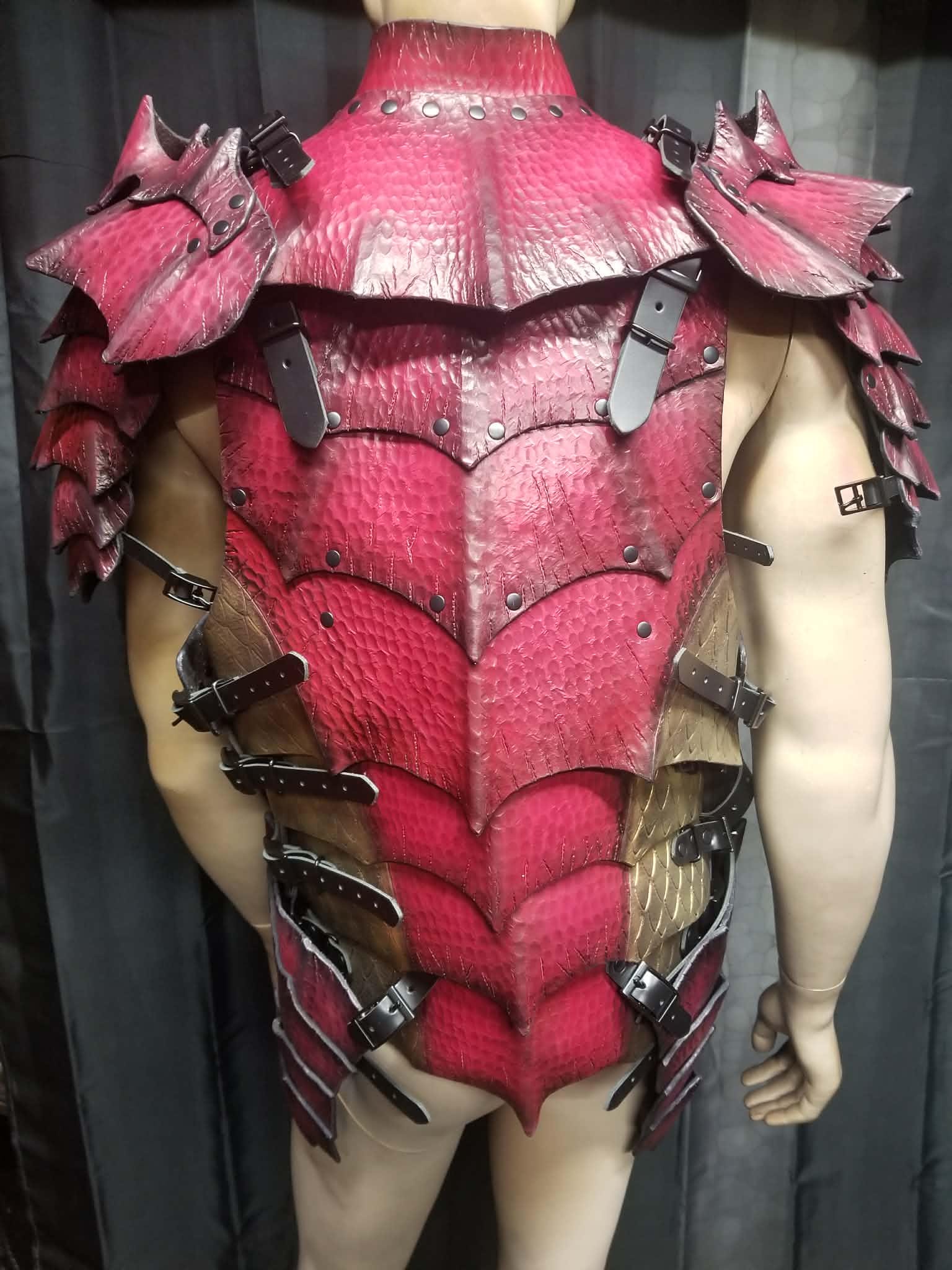 Leather Armor Dragon Scale Chest Back & Shoulders W/ Tassets: Custom ...