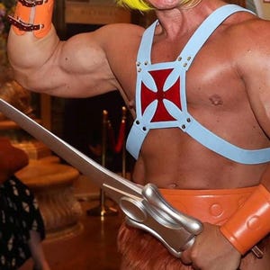Leather Armor Custom He-Man Armor Set Harness Belt & Bracers cuffs HeMan LARP armor Cosplay armor Halloween costume Ren Faire Leather Armour