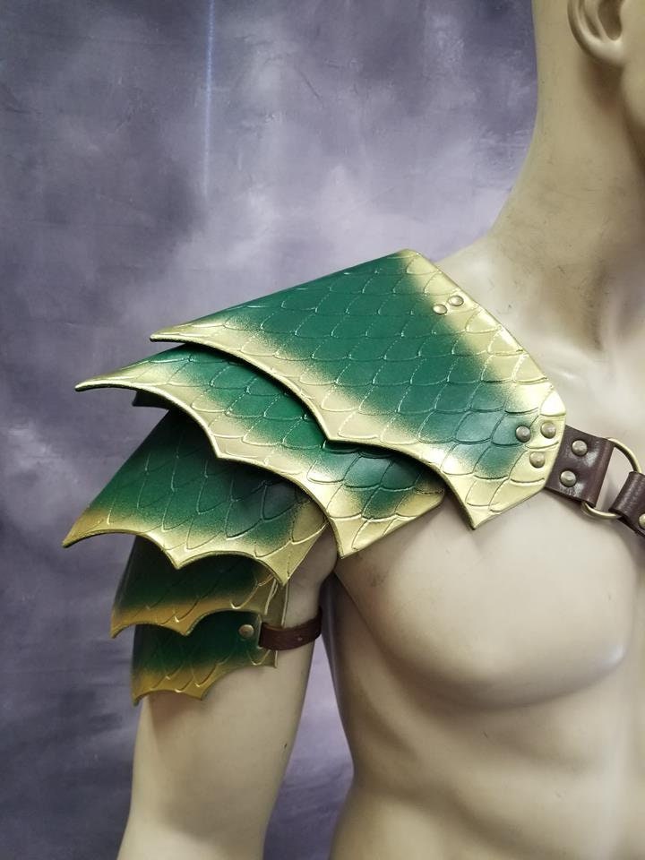 Dragon Scale Leather Spaulder: Custom LARP Cosplay Armor - Etsy