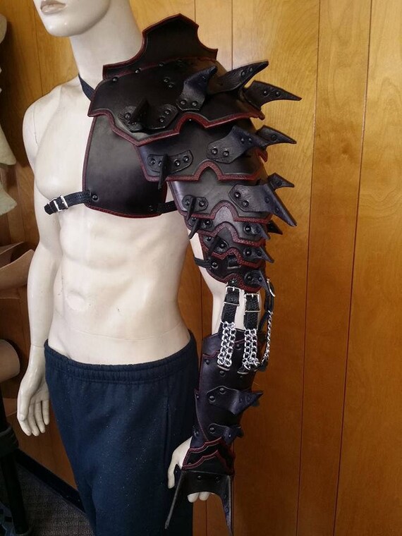 Leather Armor Spiked Barbarian Full Arm Etsy Leather Armor Spiked Barbarian Full Arm Etsy