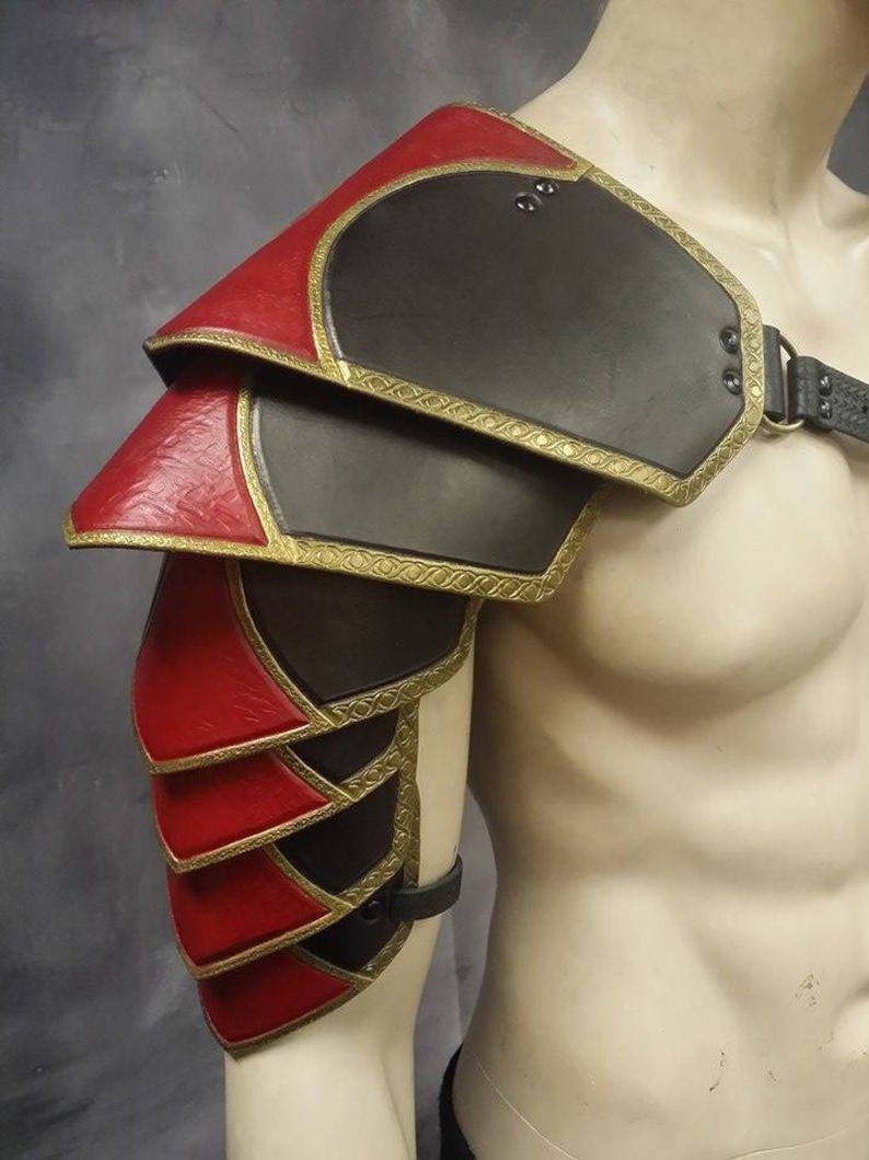 Leather Armor Ornate Sentinel 2 six piece segmented shoulder