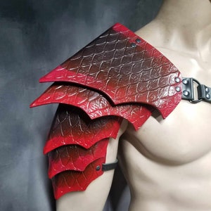 Dragon Scale Leather Spaulder: Custom LARP Cosplay Armor - Etsy