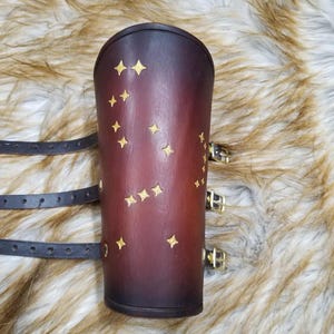 Leather Armor Constellation Bracers Zodiac Bracers Basic Leather Bracers  leather vambrace LARP armor cosplay armor leather armour