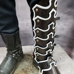 Leather Armor Gothic Plated Greaves & Sabotes image 4