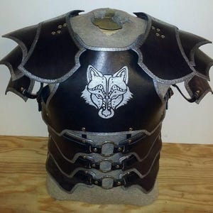 Leather Wolf Armor: Custom Medieval Chest, Back & Shoulders