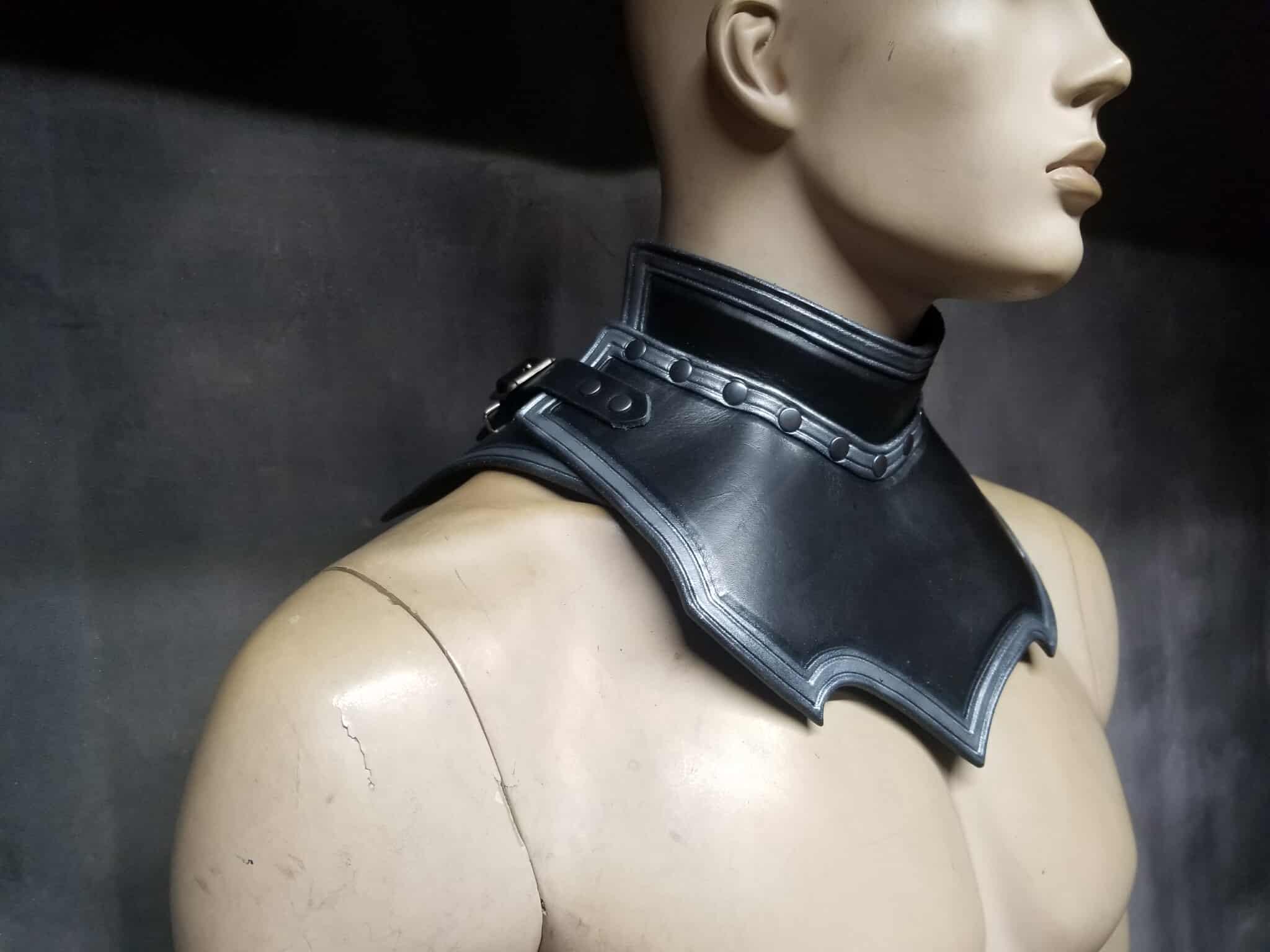 Custom Leather Armor Gorget With Shoulders: LARP Cosplay Armour - Etsy