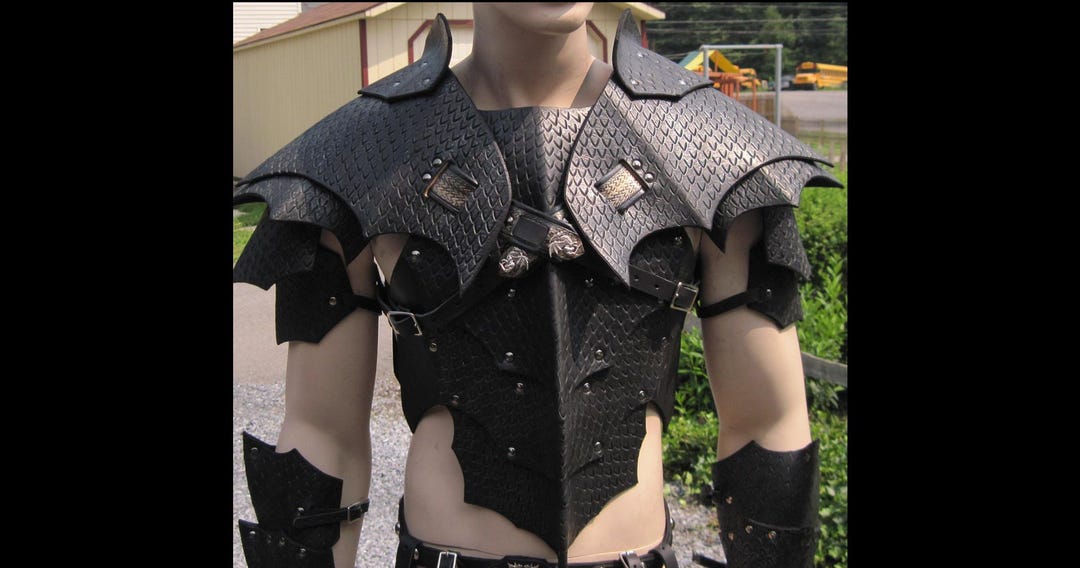 Leather Armor Dragon Scale Chest Back & Shoulders Dragonscale Armor ...