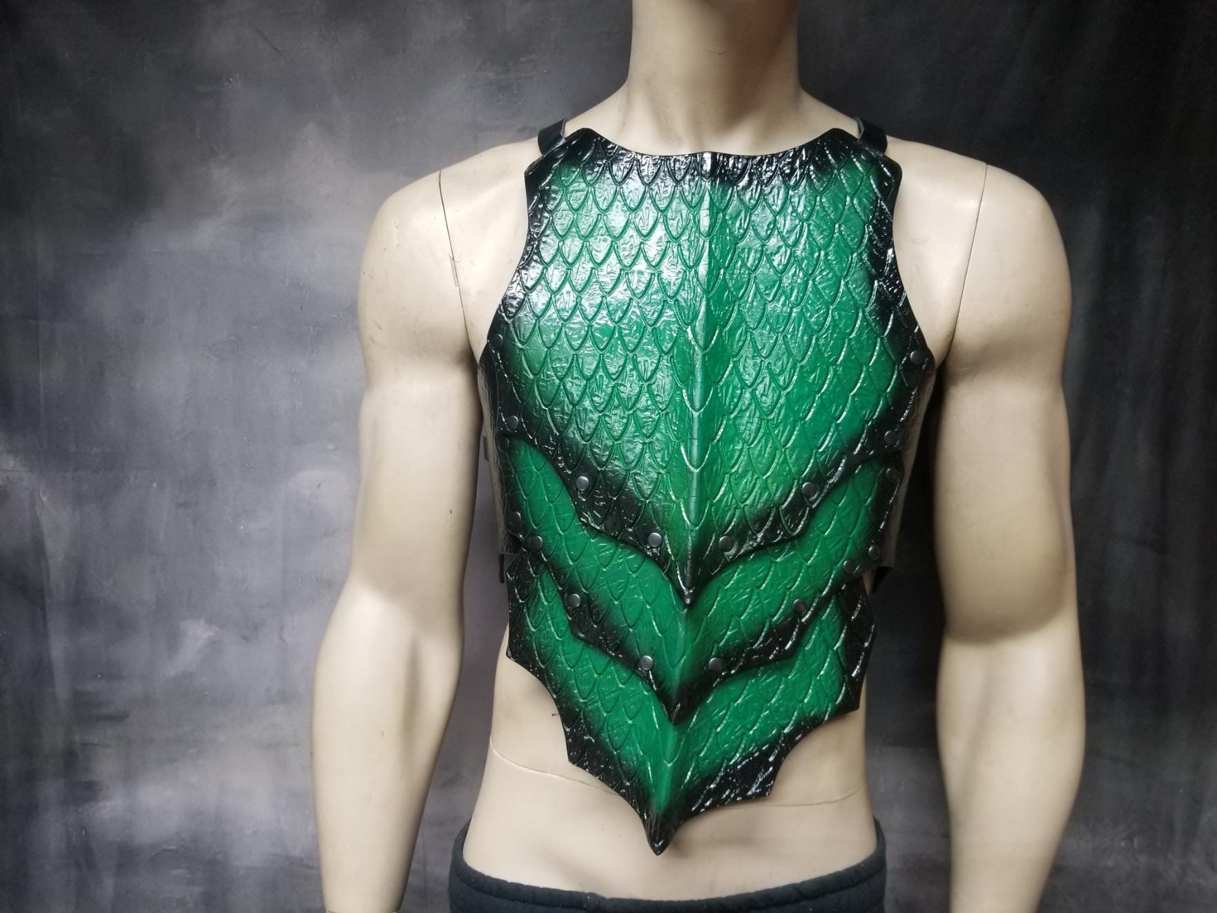 Custom Leather Armor Dragon Scale Chest & Back : LARP Cosplay Cuirass ...