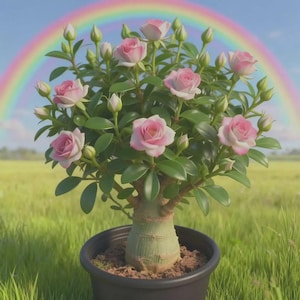 Pink Desert Rose Live Plant Adenium Obesum | Rare Flowering Houseplant | Exotic Caudex Potted Plant