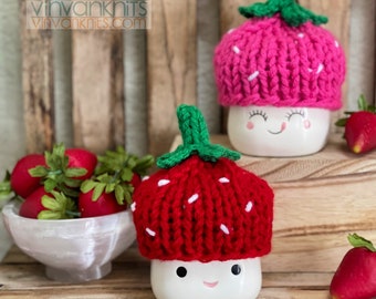 Strawberry Marshmallow Mug Hats - Strawberries Marshmallow Mug Hats - Marshmallow Mug Hats