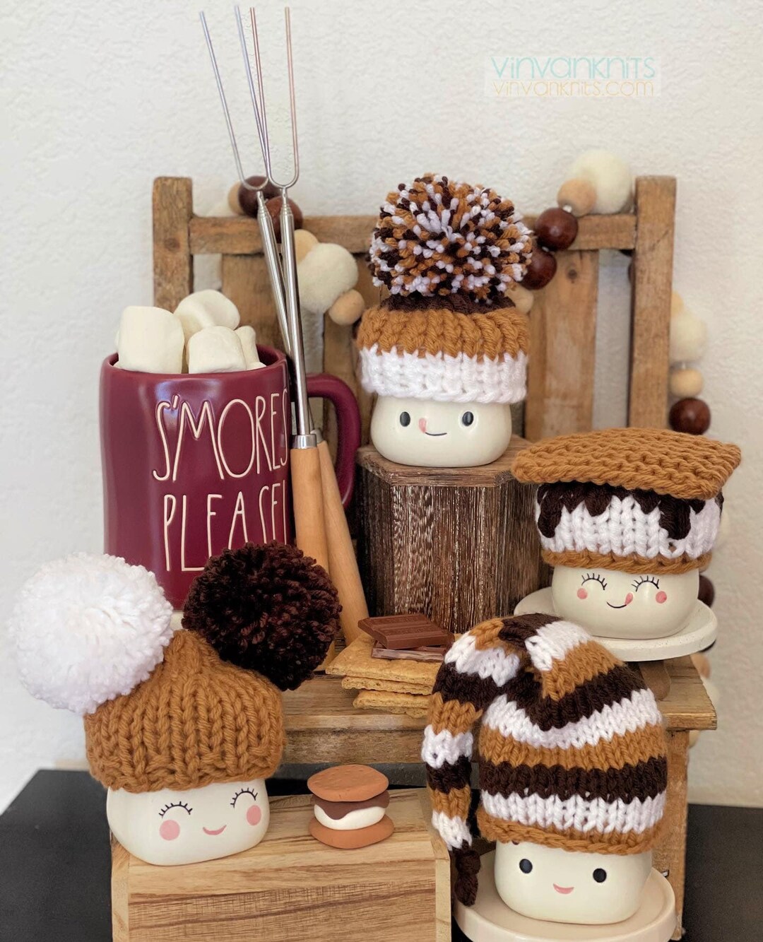 S'more Marshmallow Mug Hats S'mores Hat Mug Hats Marshmallow Mug Hats