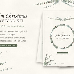 Christmas Planner Printable for ADHD | Holiday Survival Kit, Gift Planner, Energy Budget, Say No Scripts | A4 & US Letter