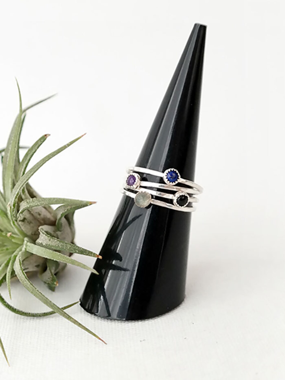 Sterling Silver Gemstone Stacking Rings Birthstone - Etsy