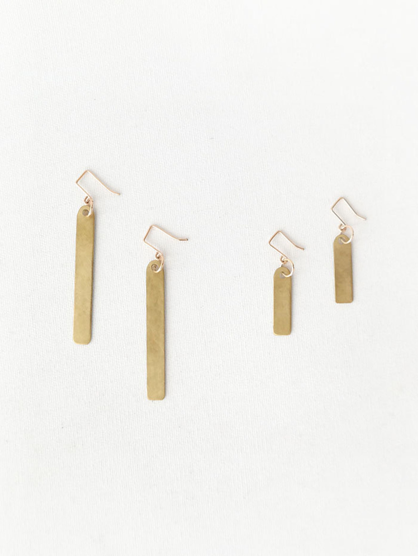 Simple Brass Bar Earrings Gold Filled Earring Hooks Etsy