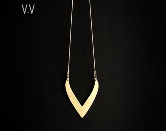 HERA Pendant || Statement Necklace || Brass || Sterling Silver Chain