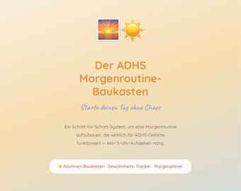 ADHD Morning Routine Kit | Printable Daily Planner | Habit Tracker PDF | Neurodivergent Adult German