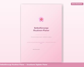 Printable Self-Care Planner | Self-Care Routine Tracker | Mental Health Journal (German) | Mindfulness PDF | Wellness A4