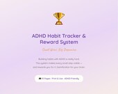 ADHD Habit Tracker Reward System | 30 Day Habit Tracker Printable | Dopamine Reward Pdf | Neurodivergent Adults