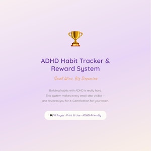 ADHD Habit Tracker Reward System | 30 Day Habit Tracker Printable | Dopamine Reward Pdf | Neurodivergent Adults