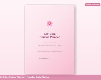 Self-Care Routine Planner Printable | Daily Self Care Tracker | Mental Health Journal | Wellness PDF | Self Love Workbook A4