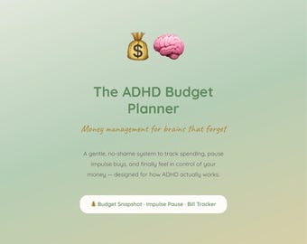 ADHD Budget Planner | Impulse Spending Tracker Printable | Money Management Pdf | Neurodivergent Finance Planner