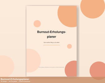 Printable Burnout Planner | Energy Tracker | Self-Care Journal | Recovery Worksheet (PDF) | German A4