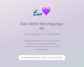 ADHD Calming Kit | Emotion Regulation Toolkit PDF | Printable Mood Tracker | Neurodivergent Adults German