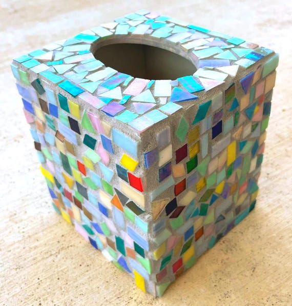 Iridescent Pastel Tissue Box Cover handmade by PascaleRow