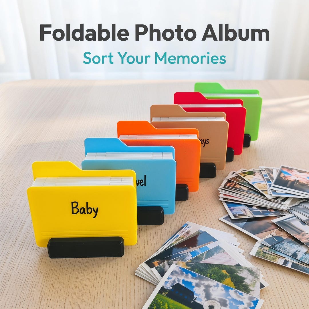 Mini Folder Style Folding Photo Album, Personalized Memory Book, Desk ...