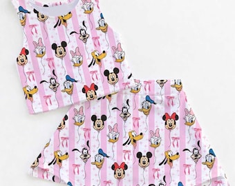 Mickey And Friends Activewear Set, Disney Inspired Girls Outfit, Minnie Daisy Donald Pluto Matching Set, Cute Birthday Outfit