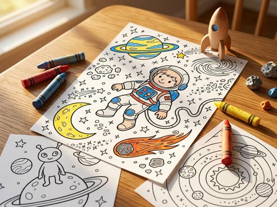 Kids Mega Coloring Bundle VOL 1, 11 Coloring Books, 330 Printable Coloring Pages for Ages 4-8, Boys and Girls Activity, Digital Download view 3