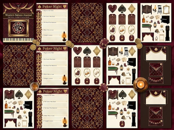 Western Saloon Junk Journal Kit, Printable Vintage Western Journal Pages, Cowboy Ephemera, Saloon Tags, Digital Download · JK-071 view 5