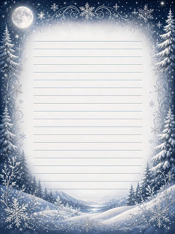 Decorative Lined Journal Pages — Vol. 5, Printable Writing Paper, Illustrated Lined Pages, Digital Download, Print at Home Stationery view 8