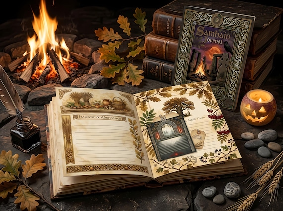 Samhain Celtic Junk Journal Kit, Printable Halloween Journal Pages, Druid Knotwork Ephemera, Pagan Harvest Tags, Digital Download · JK-084 view 3