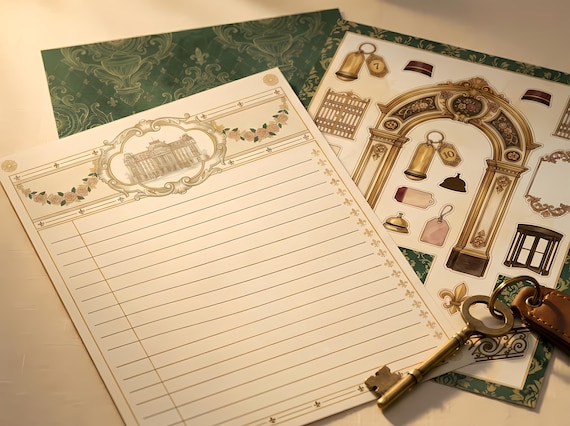Grand Hotel Junk Journal Kit, Printable Vintage Travel Journal Pages, Hotel Ephemera, Luggage Tags, Art Deco Digital Download · JK-078 view 3