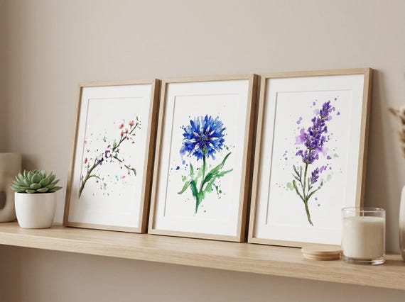 Watercolor Wildflower Clipart, 30 Transparent PNG, Commercial Use, Sublimation POD, Digital Download view 4