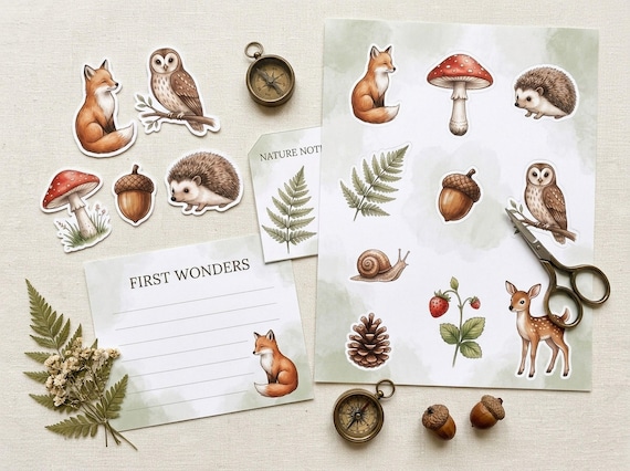 Enchanted Woodland Junk Journal Kit, Printable Cottagecore Forest Ephemera Pages, Woodland Animal Digital Junk Journal, Digital Dow · JK-134 view 7