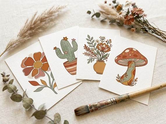Boho Botanical Clipart, 30 Transparent PNG, Commercial Use, Sublimation POD, Digital Download view 5