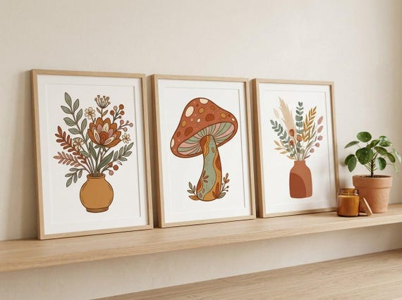 Boho Botanical Clipart, 30 Transparent PNG, Commercial Use, Sublimation POD, Digital Download view 4