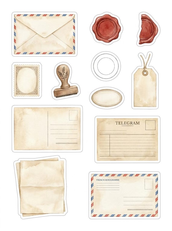 Vintage Ephemera Fussy Cut Sheets — 26 Printable Sheets, Victorian Junk Journal Ephemera, Antique Scrapbooking, Print at Home · FC-04 view 4