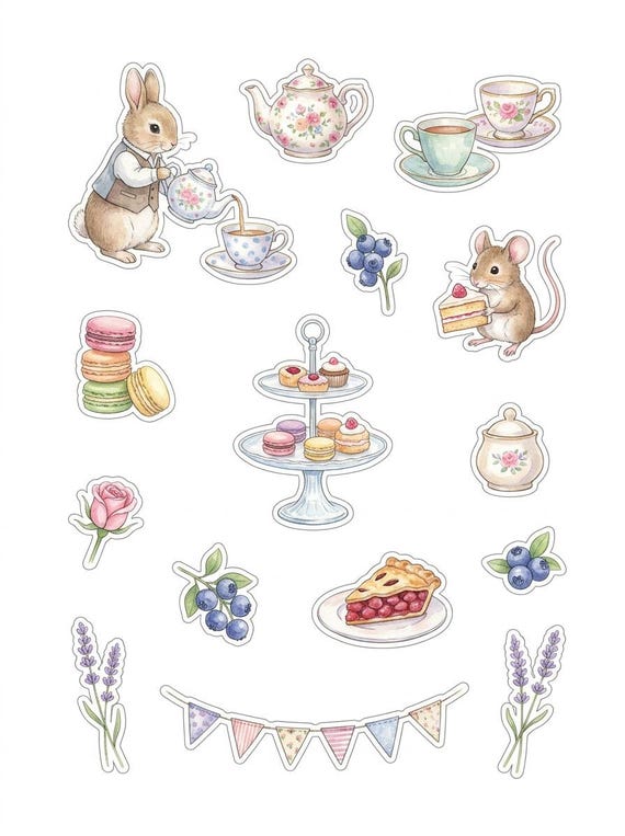 Whimsical Woodland Fussy Cut Ephemera Sheets — 26 Printable Sheets, Junk Journal Ephemera, Scrapbooking Paper, Print at Home · FC-01 view 8