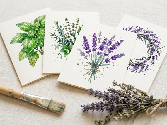 Watercolor Lavender & Herb Clipart, 30 Transparent PNG, Commercial Use, Sublimation POD, Digital Download view 5