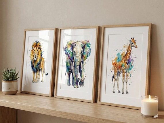 Watercolor Safari Animal Clipart, 30 Transparent PNG, Commercial Use, Sublimation POD, Digital Download view 4