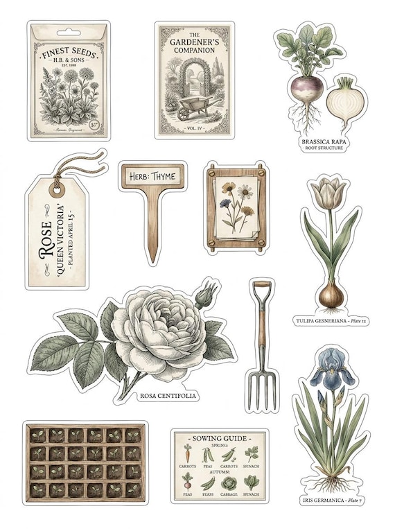 Vintage Ephemera Fussy Cut Sheets — 26 Printable Sheets, Victorian Junk Journal Ephemera, Antique Scrapbooking, Print at Home · FC-04 view 6
